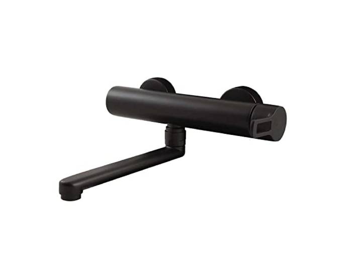 Ringo Wand Spüle Mixer Gerades Rohr Auslauf Matt Schwarz