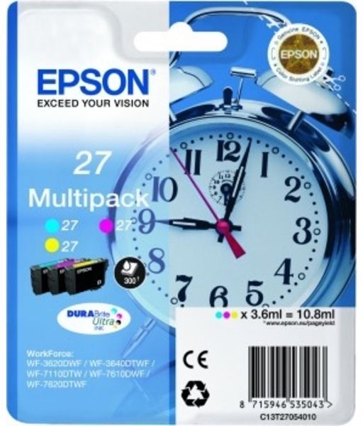 Epson 27 (C13T27054012) - 3-couleurs - Cartouche d'encre - Multipack 3-couleurs
