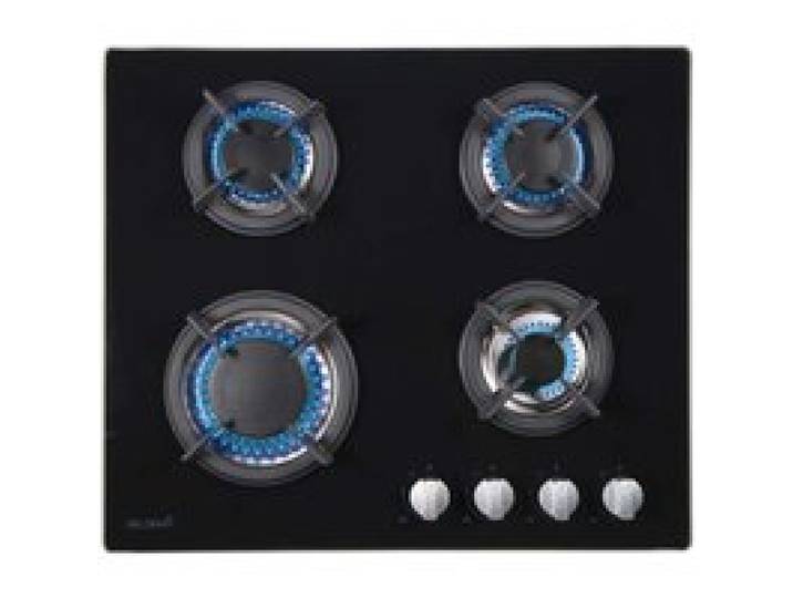 BELDEKO Plaque Gaz 4 Feux 7500W Grilles Fonte Verre Noir - Marque Française