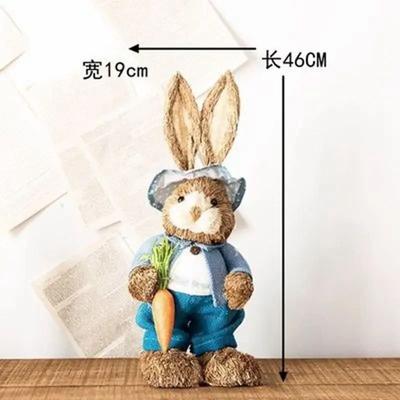 Uplift Picks Straw Woven Bunny Decoration Easter Rabbit Garden And Home Ornament 13