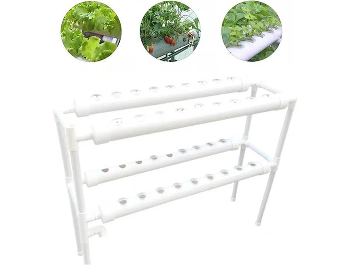 Système de culture hydroponique avec 36 espaces de plantes, 2 couches, kit de culture de système de jardinage hydroponique, systèmes de culture de plantes
