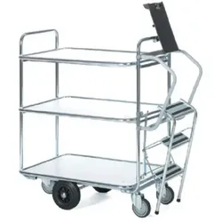 Leiterwagen Serie 200, max. 300 kg mit 3 Etagen für schwere Lasten, Maße: 1130x540x1110 mm