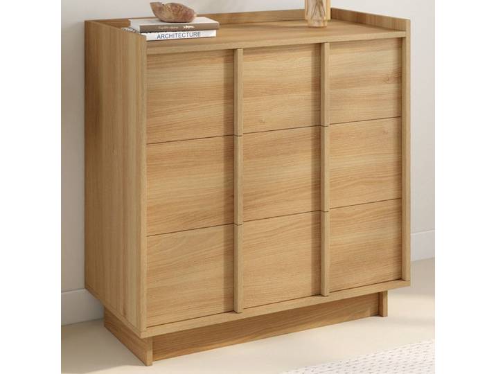 IDMARKET Commode ROSIE 3 tiroirs 80 cm façon hêtre design minimaliste