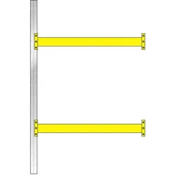 BRB Anbauregal zu Palettenregal, 2 Paar Tragbalken, BxTxH 1885 x 1100 x 3000 mm, Fachlast 2400 kg/Tragbalkenpaar, Stecksystem, erweiterbar