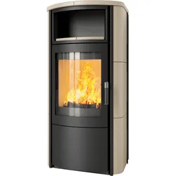 Kaminofen Hark 57 ECOplus EX 7 kW - Ofenkacheln: creme - Korpus: graphit