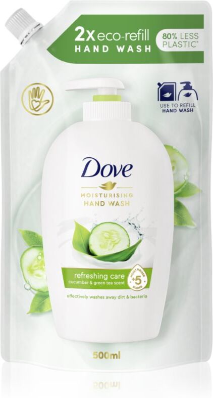 Dove Moisturizing Hand Wash Refreshing Care Flydende sæbe Genopfyldning 500 ml