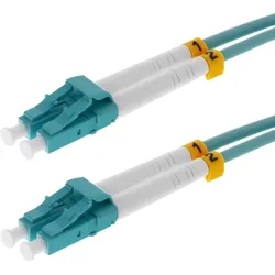 Helos LWL Patchkabel LC/LC Duplex 50/125μm OM3 aqua 15,0m