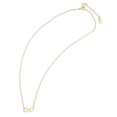 Kette ohne Anhänger ADELIA´S "Halskette – Unendlichkeitszeichen aus Edelstahl 43 cm", gold, Halsketten, Damen, 43cm, Edelstahl, Perfekt als Geschenk zum Jubiläum