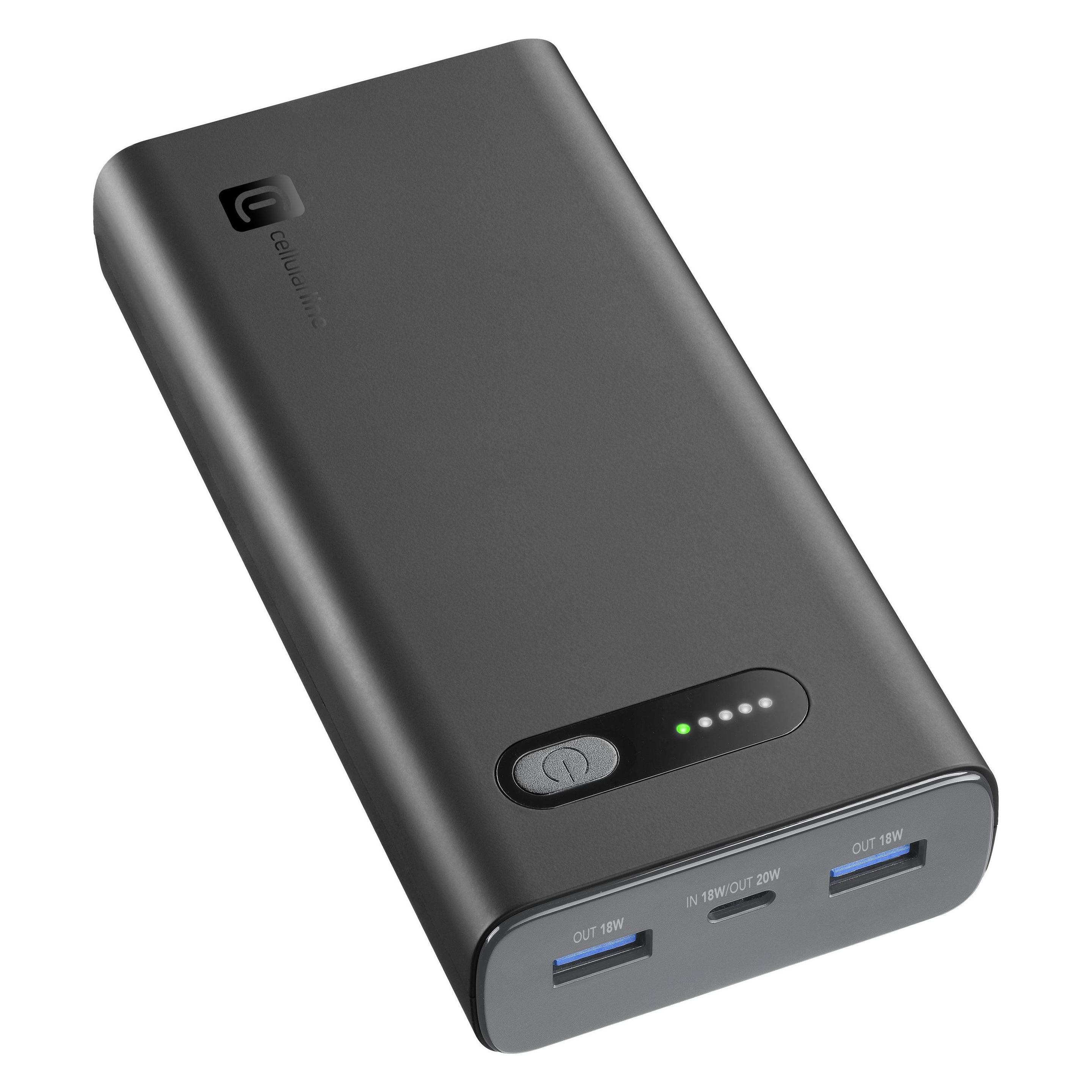 Cellularline CELLULAR L& CLL PB FAST 20000 BK (20000 mAh, 20 W, 74 Wh) (PBFAST01PD20000K)