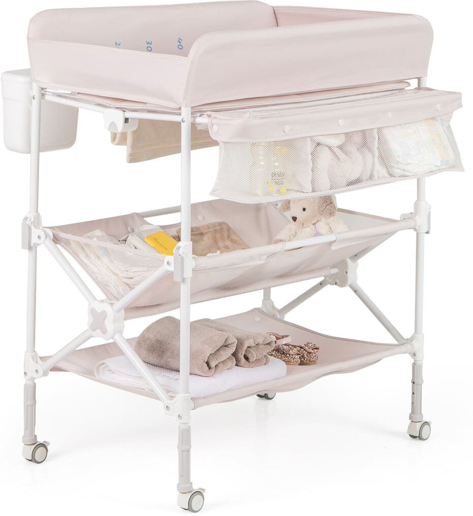 Zoomie Kids Portable Changing Table Pink 104cm H X 80cm W X 66cm D