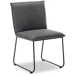 2er-Set MAISON Stuhl Bochum Leder Grau
