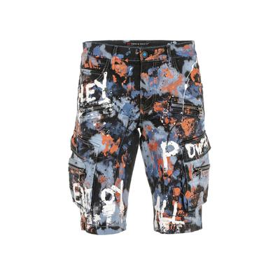 Jeansbermudas CIPO & BAXX "Cipo & Baxx Bermuda & Short", Herren, Gr. 32, N-Gr, blau, Obermaterial: 98% Baumwolle CO. 2% Elasthan EL., uni, regular fit, Jeans, mit angesagtem Denim-Coating, CK204