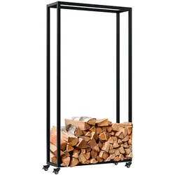 CLP Kaminholzständer Hilta 25x80x150 cm   Farbe: schwarz, Größe: 25x80x150 cm