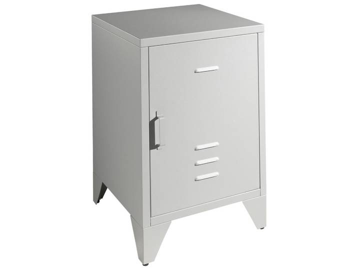 Vipack Nachtschrank, Grau, Metall, 40x60x40 cm, Schlafzimmer, Nachttische