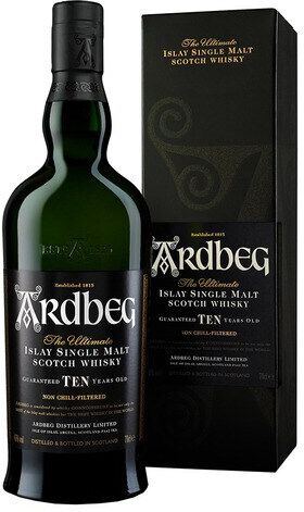 Ardbeg Estuche whisky de malta escocés 10 Year Old.
