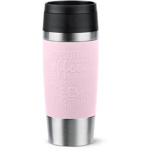 Emsa Thermobecher Travel Mug N2020600, pastellrosa, hält 4 h warm und 8 h kalt, Edelstahl doppelwandig, 360 ml