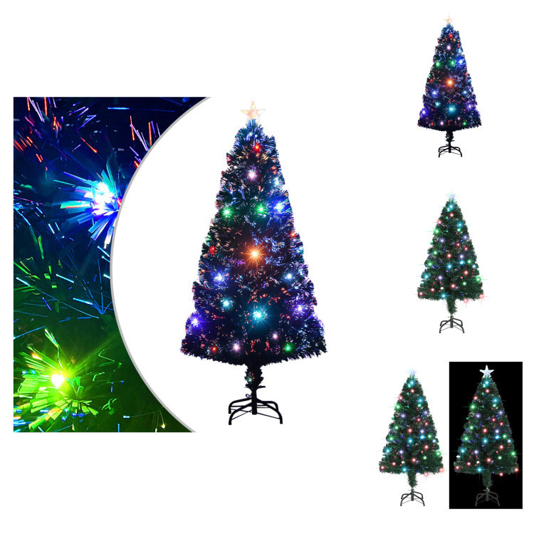 vidaXL Kerstboom met LED-verlichting en standaard, 120 cm