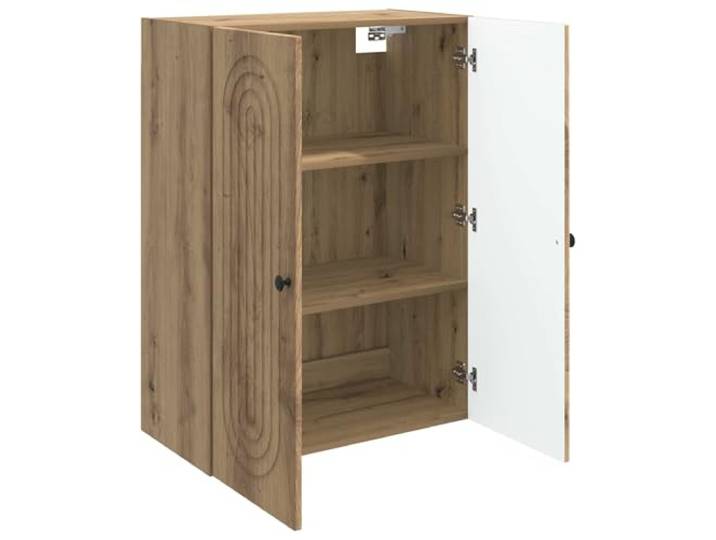 KTHLBRH Wandschrank 66 x 34,5 x 90 cm aus technischem Holz Handwerkliche Eiche, 2 Türen, 2 Einlegeböden, Türen 90°, Wandmontage, Kapazität 60 kg