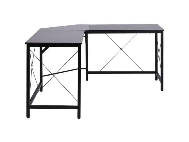 HOMCOM Computertisch L-Form-Eckschreibtisch Schwarz 150 x 150 x 76 cm