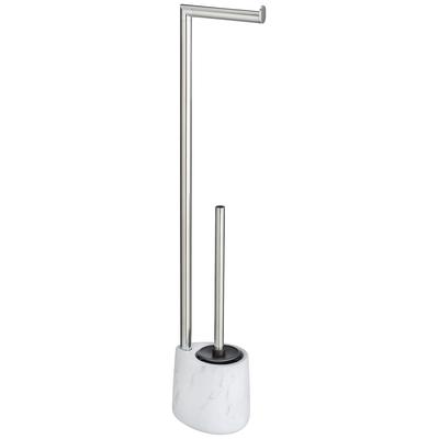 WC-Garnitur WENKO "Adrada", weiß, B:13cm H:72cm L:9,5cm, Edelstahl, Keramik, Reinigungsbürsten, Keramik
