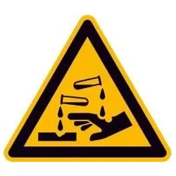 Warnschild ätzende Stoffe 200mm Alu