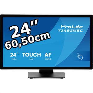 Iiyama Monitor ProLite T2452MSC-B2, 24 Zoll, Full HD 1920 x 1080 Pixel, 5 ms, 120 Hz, Touchscreen