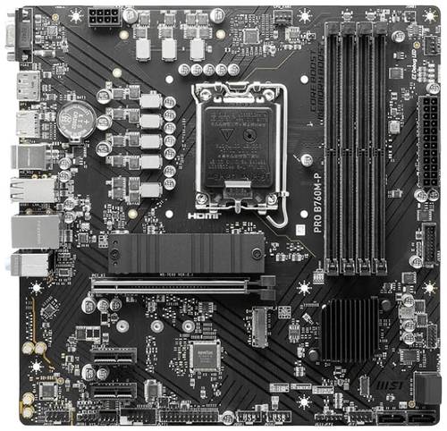MSI PRO B760M-P Mainboard Sockel (PC) Intel LGA 1700 Formfaktor (Details) Micro-ATX Mainboard-Chipsatz Intel B760