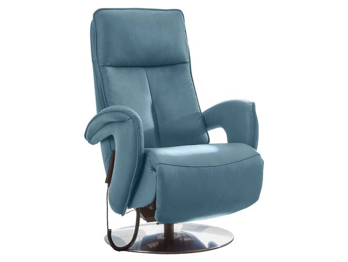 Valdera Relaxsessel, Blau, Metall, Echtleder, Longlife-Leder, Semi-Anilinleder, 77x110x87 cm, Goldenes M, Fußauswahl, Lederauswahl, Stoffauswahl, Relaxfunktion, Aufstehhilfe, Herz-Waage-Funktion, Wohnzimmer, Sessel, Relaxsessel