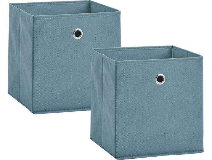 Aufbewahrungsbox ZELLER PRESENT, blau, B:28cm H:28cm T:28cm, Vlies, Aufbewahrungsboxen, Aufbewahrungsbox, faltbar und schnell verstaut