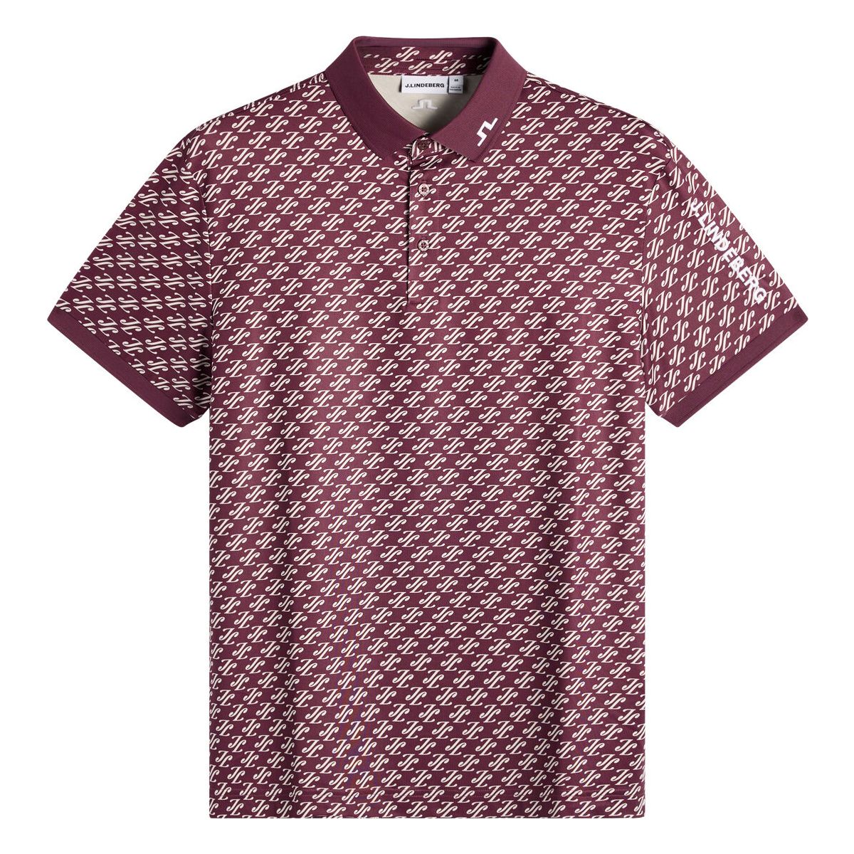 J.Lindeberg Tour Tech Print Polo cardi jacquard s - winetasting (G165) XXL GMJT14652-G165-XXL