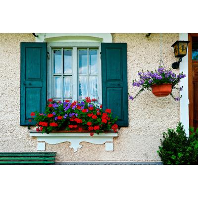 Fototapete PAPERMOON "Bavarian Window", bunt, B:2,5m L:1,86m, Vlies, Tapeten
