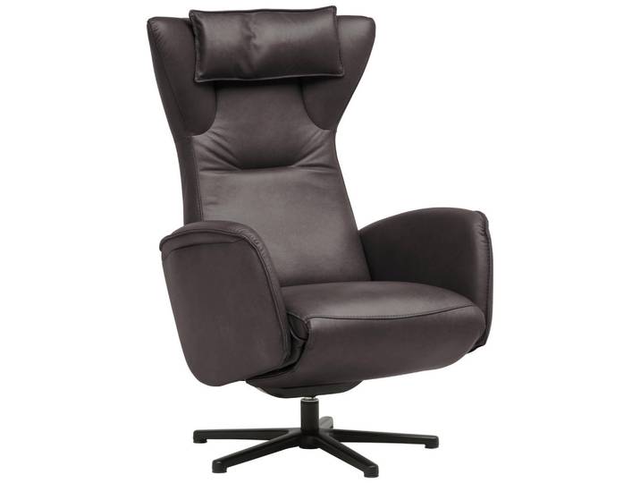 Valdera Relaxsessel, Mokka, Metall, Echtleder, Nappaleder, Longlife-Leder, 75x106x86 cm, Goldenes M, Fussart wählbar, Lederauswahl, Stoffauswahl, Relaxfunktion, Herz-Waage-Funktion, Wohnzimmer, Sessel, Relaxsessel