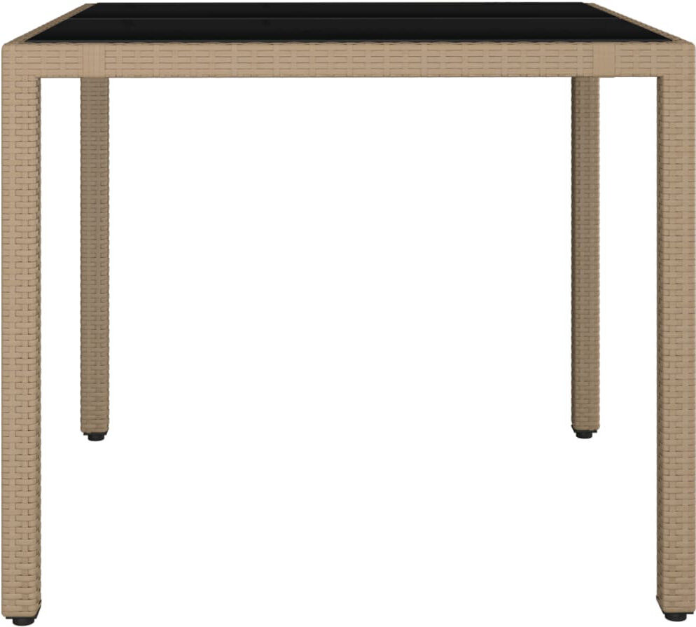 Latitude Run Lotje Square Glass Outdoor Dining Table - 90 cm W 90 cm D Black