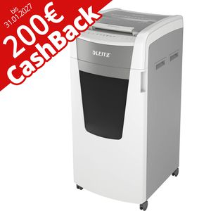 Leitz Aktenvernichter 8017 IQ Autofeed Office Pro 600, Rollen, 200 Cashback, 600 Blatt Autofeed, 4x36 mm Partikelschnitt P-4
