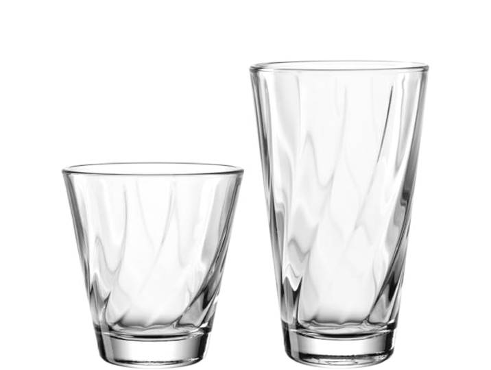 LEONARDO HOME Twist 023592 Lot de 12 verres à jus de fruits\, à eau\, ergonomiques\, adaptés à un usage quotidien et incurvés\, passent au lave-vaisselle\, de qualité supérieure et modernes\, adaptés à un