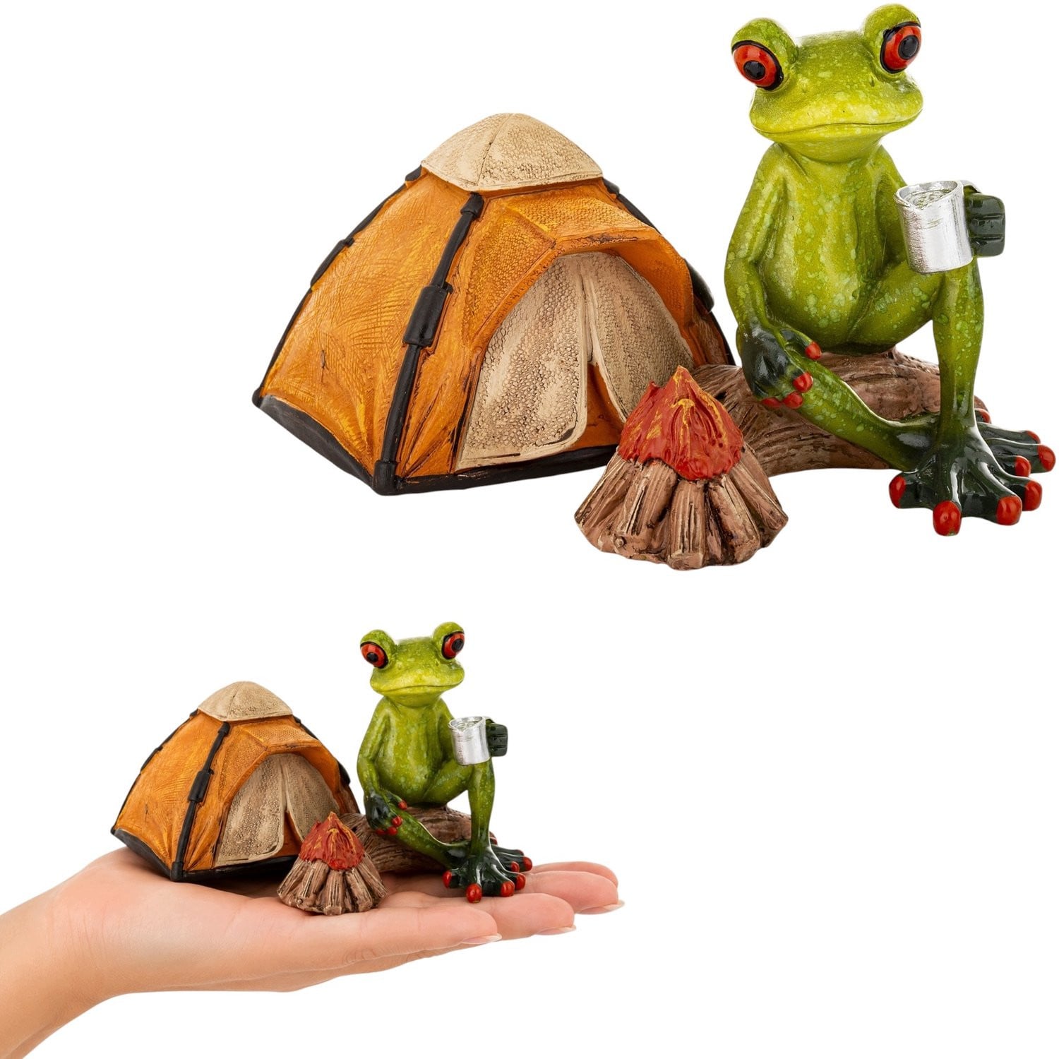 Grappige Groene Kikker Kampeerdecoratie - Unieke Figuur voor op tafel