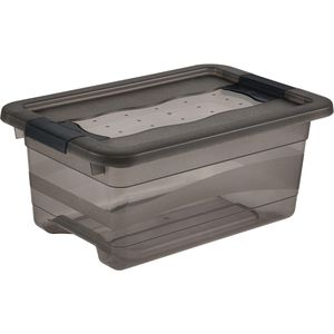 Keeeper Aufbewahrungsbox Kristallbox Cornelia, 4L, mit Deckel, Kunststoff, crystal grey, 30x20x13 cm