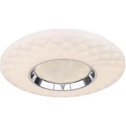 Deckenlampe Deckenleuchte Wohnzimmerlampe Esszimmerlampe, Smart Home Fernbedienung CCT dimmbar Kristalle App- Sprachsteuerung, LED 30W 2200Lm warmweiß-kaltweiß, DxH 49x6,8cm