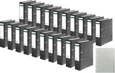 Schäfer Shop Select Ordner, DIN A4, Rückenbreite 80 mm, 20 Stück + GRATIS 1 PP-Ordner-Register A-Z,