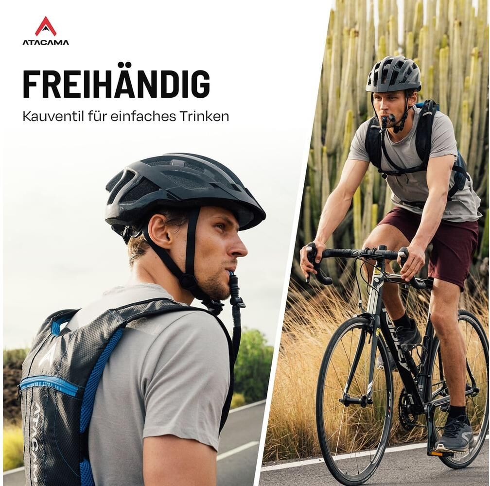 Fahrradrucksack "Atacama mit Trinkblase", rot, Rucksäcke, Damen, B/H/T: 21cm x 40cm, Fahrradrucksack, B:21cm H:40cm rot B/H/T: 21cm x 40cm