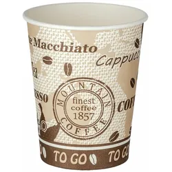 VEPATIM 50x Kaffeebecher Getränkebecher 'Coffee Mountain' 300 ml kompakt