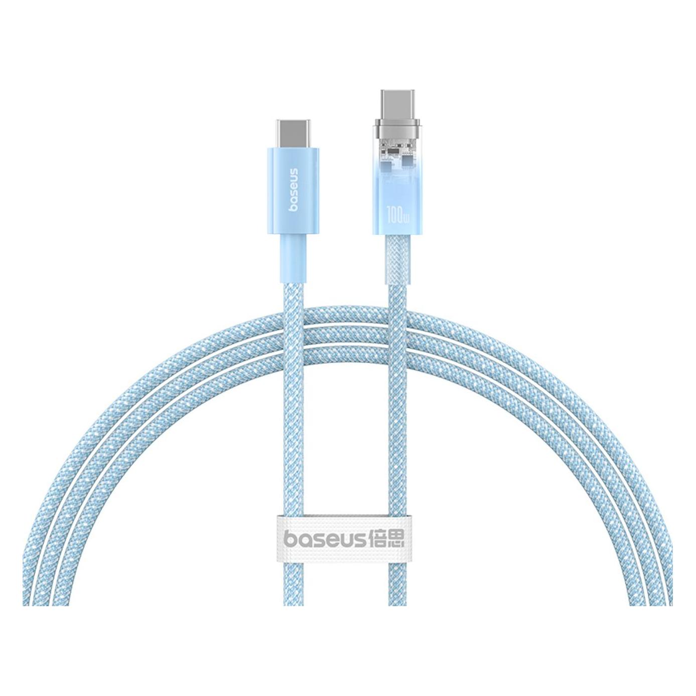 Baseus Cable cabel Type C to Type C PD 6A 100W Explorer P10319703311-00 / CB000043 1 m blue (1 m, USB 2.0, 100 W) (P10319703311-00)