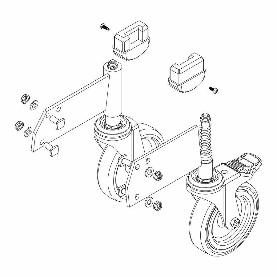 Munk Günzburger Steigtechnik MUNK Rollensatz antistatisch elektrisch ableitfähig für Artikelnummer 59207