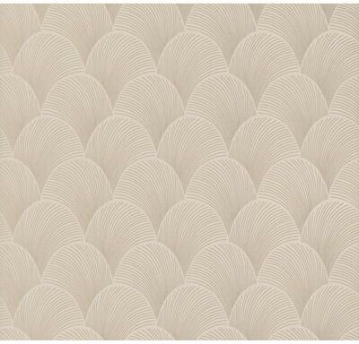 Candice Olson Metallic Beige Gold Scallop Wallpaper
