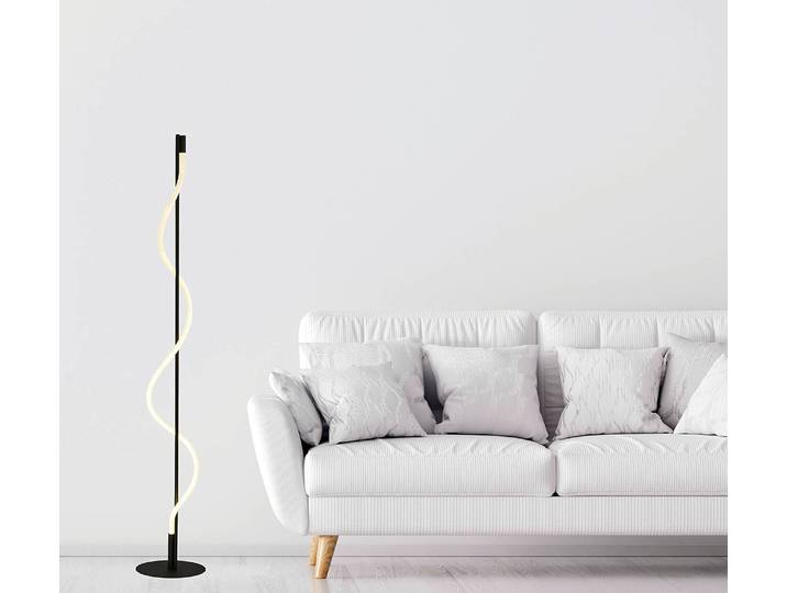 Lampadaire Serpent 1 ampoule 23 x 141 x 23cm Noir Acier verni Silicone Module LED