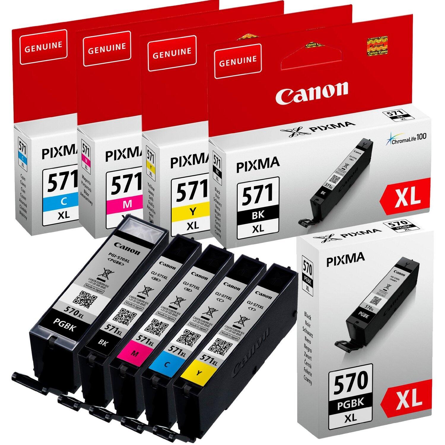 Canon Original PGI-570XL/CLI-571XL Druckerpatronen - 5er Multipack (CMYK/PGBK) OPPGI-570/CLI-571XLSET1