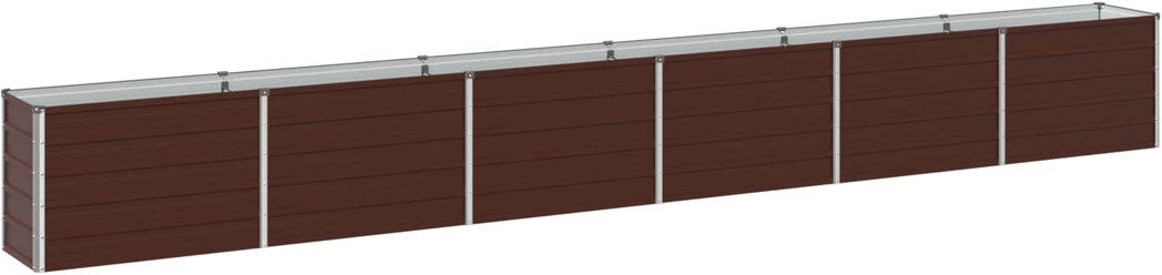 Rio Outdoor Raised Garden Bed Brown 55cm H x 480cm W x 40cm D
