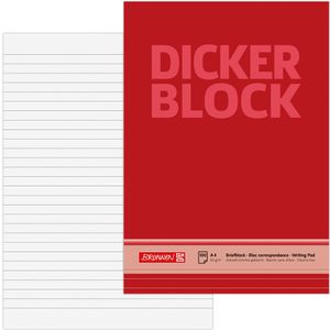 Brunnen Briefblock 1052687 Der dicke Block, A4, 60g/qm, ungelocht, 100 Blatt, liniert