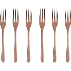 Sambonet Taste PVD 6 Dessertgabeln Antik Kupfer, Besteck, Kupfer