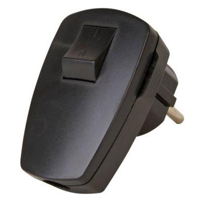 N & L 10233 Schutzkontakt-Winkelstecker Kunststoff mit Schalter 230V Schwarz